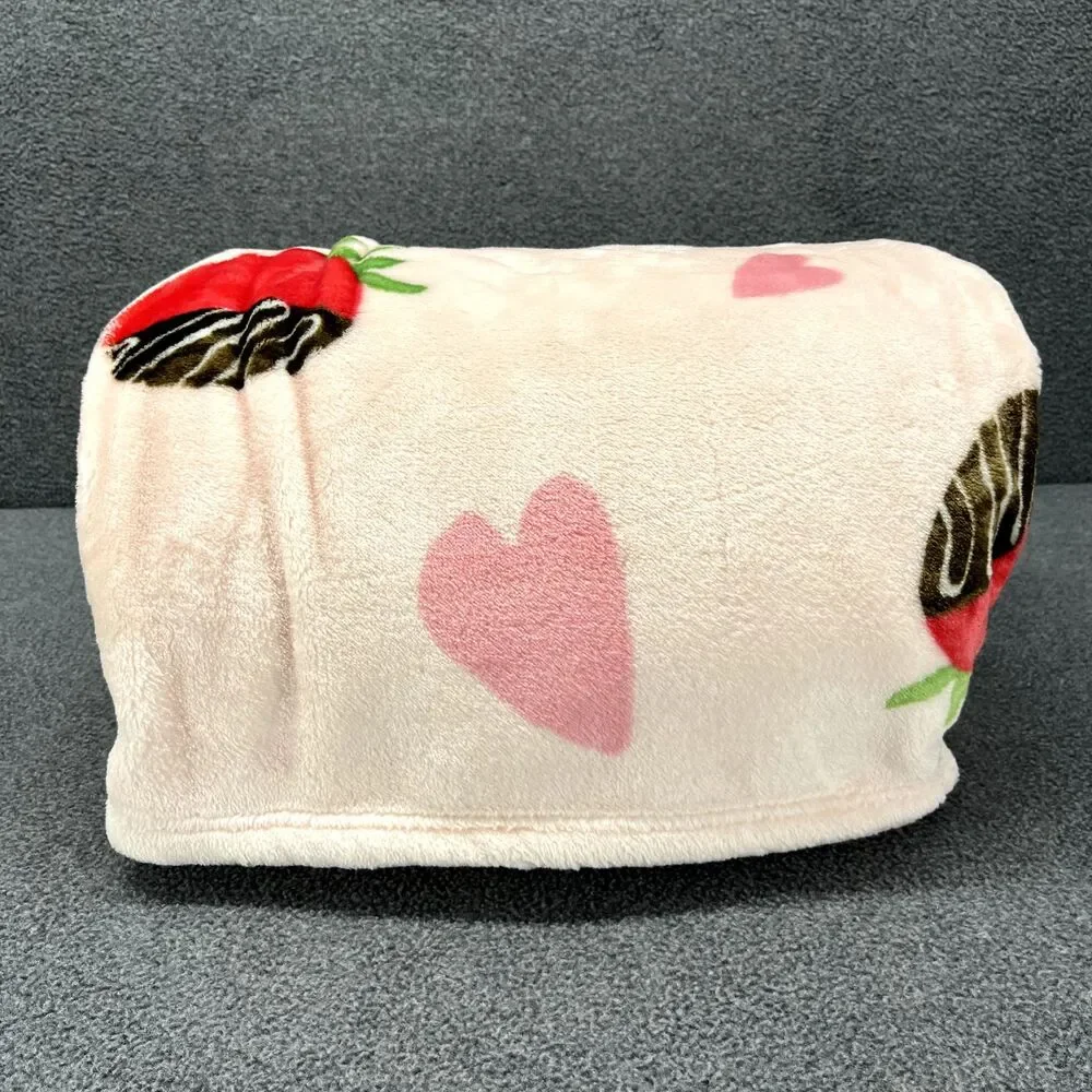 Rae Dunn Sweet‎ Stuff Chocolate Strawberry Blanket Soft Plush Throw 50x70 NWT